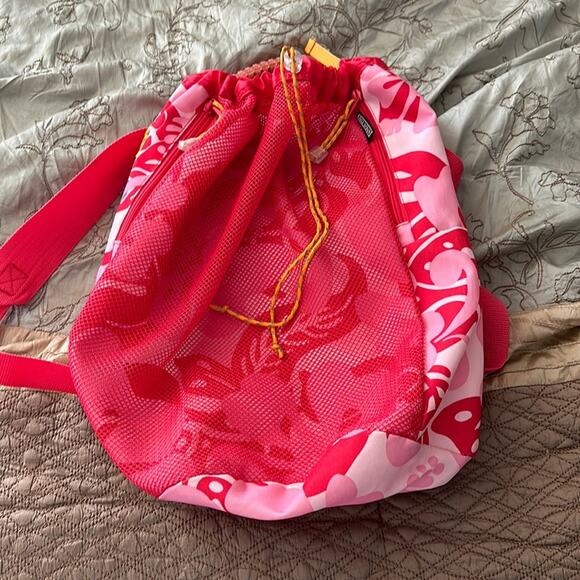 Lands' End | Floral Mesh Cinch Closure Backpack w/ Monogram TSP - Picture 1 of 14